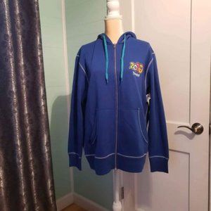 New Walt Disney World Resort 2020 Full Zip Fleece Hoodie Jacket Blue Size Large